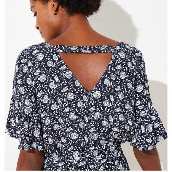 Loft Daisy Bar Back Flutter Romper - Picture 3 of 9